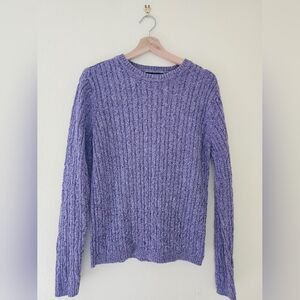 Karen Scott Purple Cable Knit Sweater